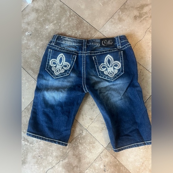 Cello ladies long shorts five pocket style, intricate embellishments size 11 - Picture 6 of 15